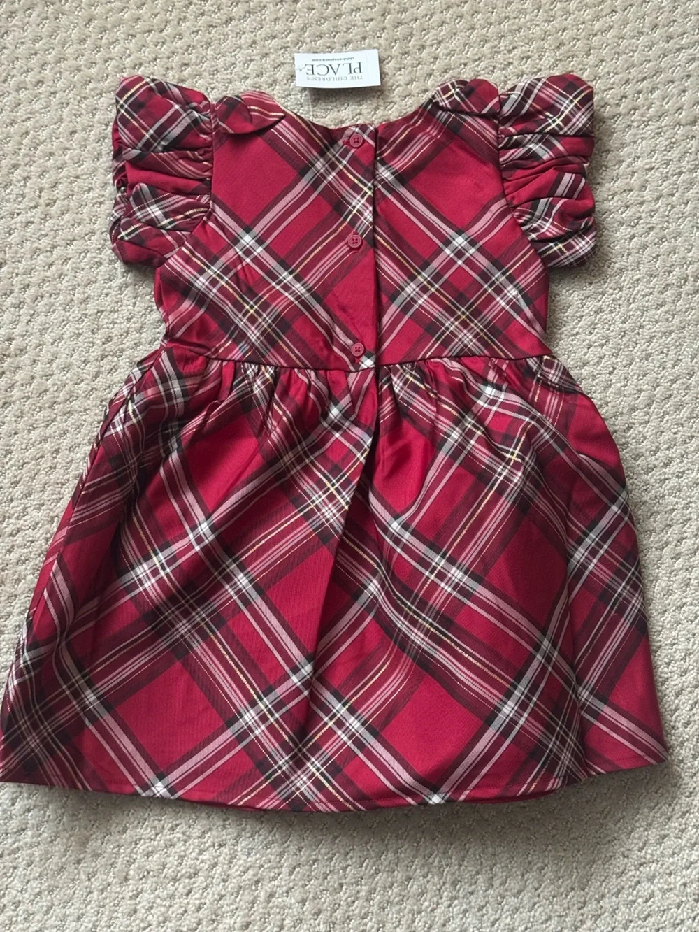 The children's place Red Plaid Holiday Dress 4T